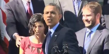 Obama fing Schwangere auf!