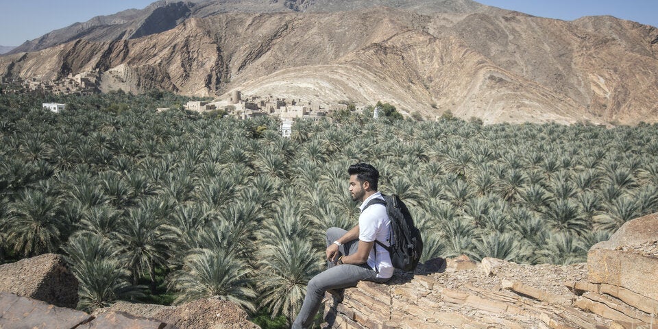 Birkat Al Mouz: Auf dem Weg zum Jebel Akhdar liegt die Oase.