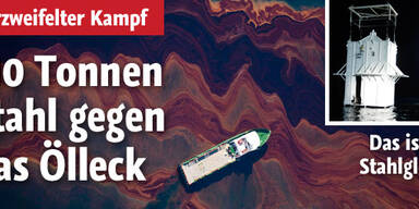 Jetzt wird die Stahlkuppel abgesenkt