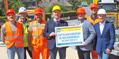 Neubau der Sattelbachbr&uuml;cke in Heiligenkreuz im Zuge der B 11-Sanierung