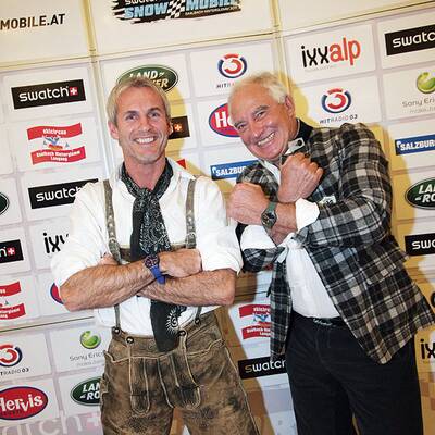 Michael Konsel hatte viel Spaß mit Swatch-Bass Rudi Semrad.