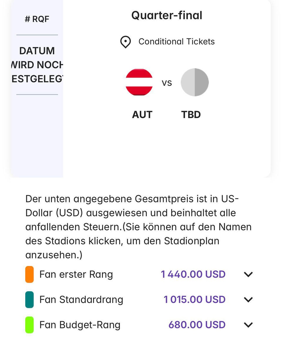 WM-Ticket Viertelfinale