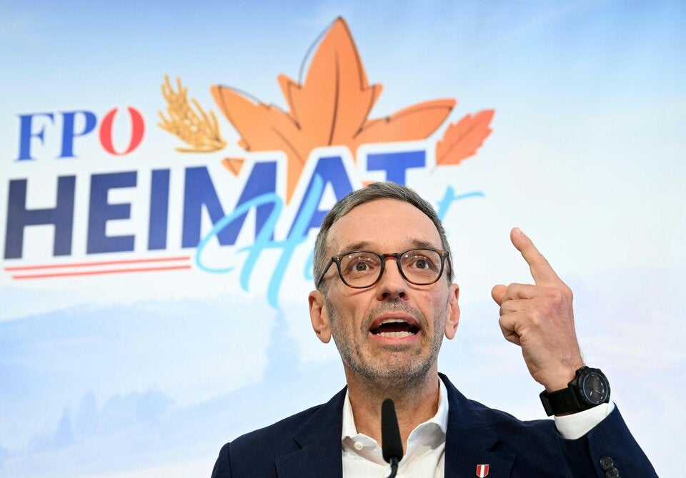 FPÖ-Parteichef Herbert Kickl am Mitwochmorgen bei der PK zur Herbstoffensive.
