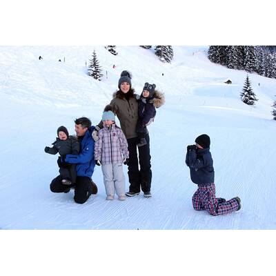 Prinzessin Mary beim Rodeln