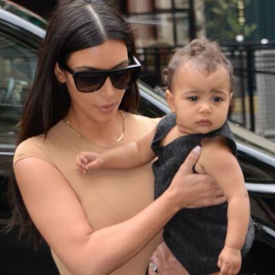 Kim Kardashian & Nori in Paris