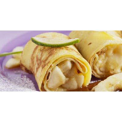 Palatschinken mit Bananenfuellung