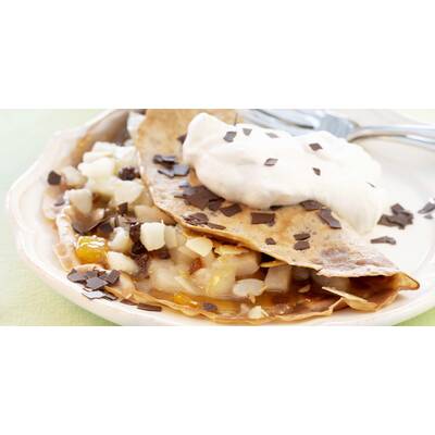 Palatschinken mit Bananenfuellung