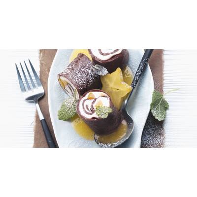 Palatschinken mit Bananenfuellung