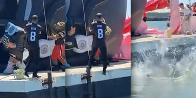 Mega-Panne bei NFL-Event: Kameramann geht samt Equipment baden