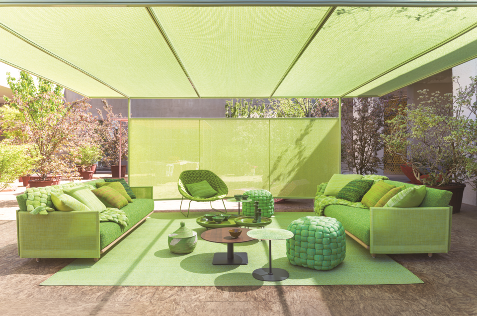 Bunte Bequemlichkeit im Freien