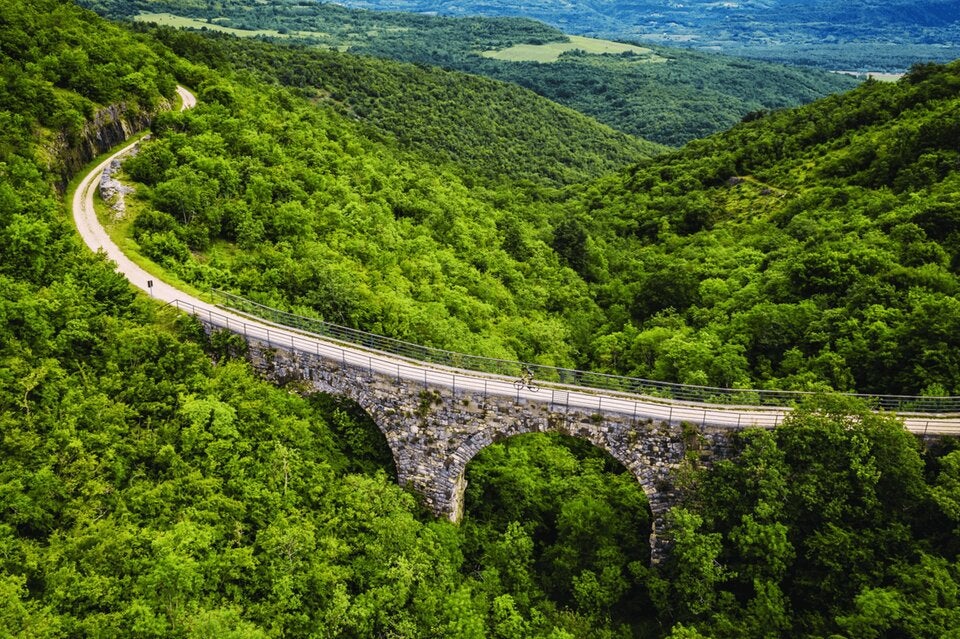 Parenzana in Istrien: Radeln auf der ehemaligen Bahnstrecke.