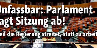 Parlament: Sitzung abgesagt