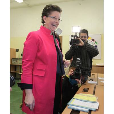 Christine Marek (ÖVP) bei der Stimmabgabe