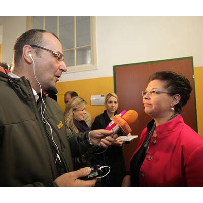 Christine Marek (ÖVP) bei der Stimmabgabe