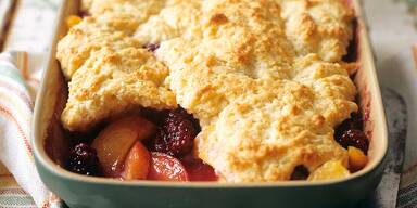 Pfirsich-Brombeer-Auflauf