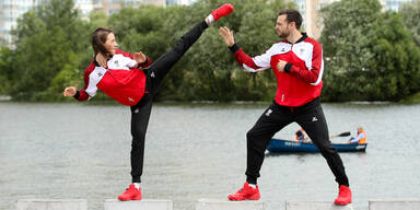 Österreichische Karateka Bettina Plank und Stefan Pokorny