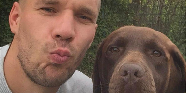 Lukas Podolski mit seine Holly