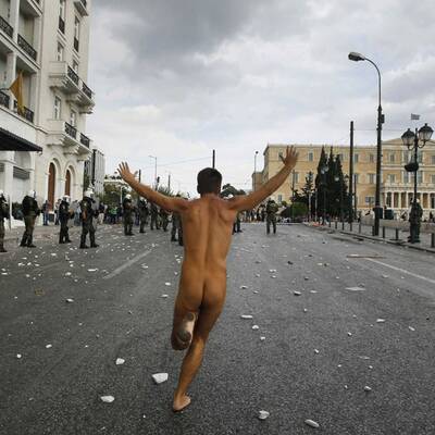 Ausschreitungen bei Merkel-Besuch in Athen