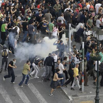 Ausschreitungen bei Merkel-Besuch in Athen