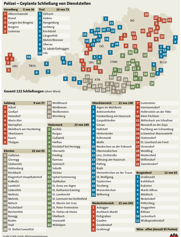 Diese Polizei-Posten schließen