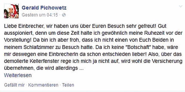 TV-Star: Wirbel um Posting