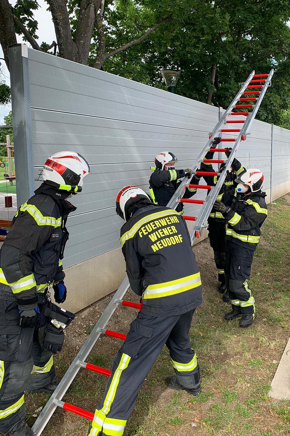 Happy End! Feuerwehr rettet Bub von Baum