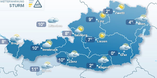 15 Grad Unterschied: Föhn, Kälte im Osten