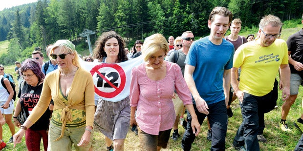 Protest Kurz Wandern