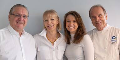 Rudolf F. Haindl, Nicola J. Haindl, Michele R. Haindl und Hans Mandl (v.l.n.r.) - QimiQ-Gründer