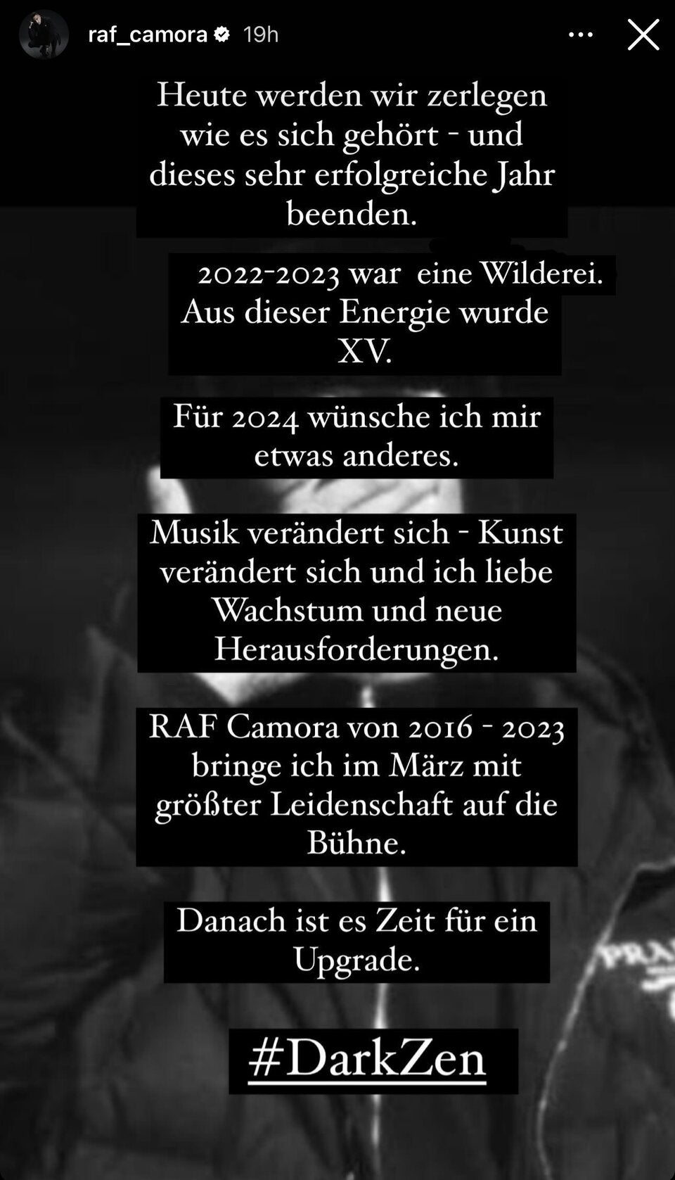 RAF Camora plant Neustart nach Tournee: „Es ist Zeit für ein Upgrade!“