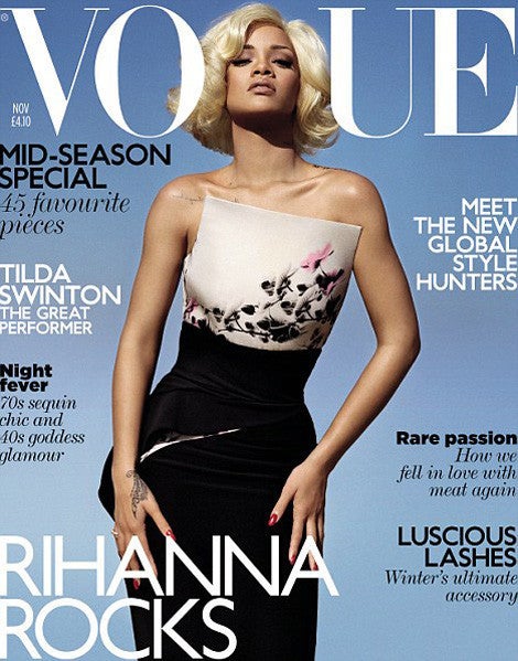 Rihanna als blondes Glamour-Girl auf der Vogue