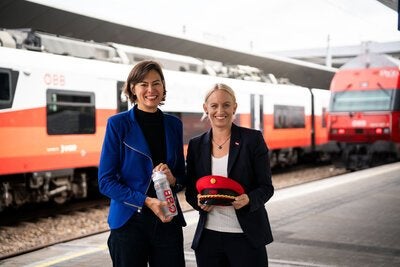 ÖBB-Infrastruktur-Vorständin Silvia Angelo und Sport-Staatssekretärin Michaela Schmidt (SPÖ)