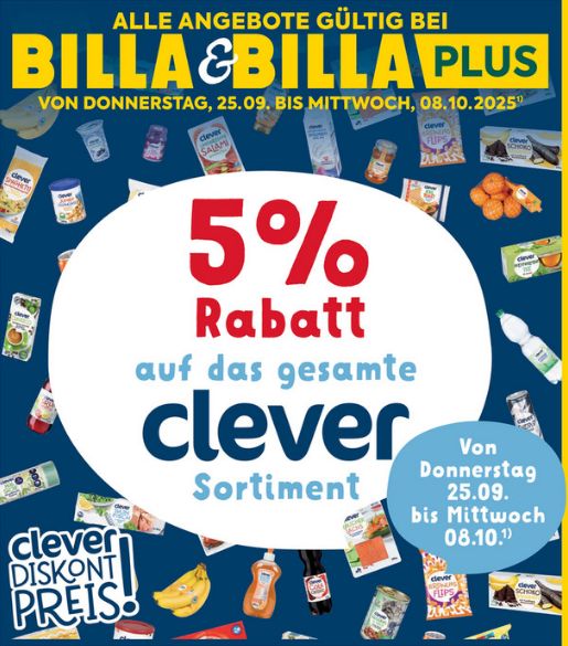 BILLA drückt die Preise: Clever-Produkte jetzt um -5% billiger!