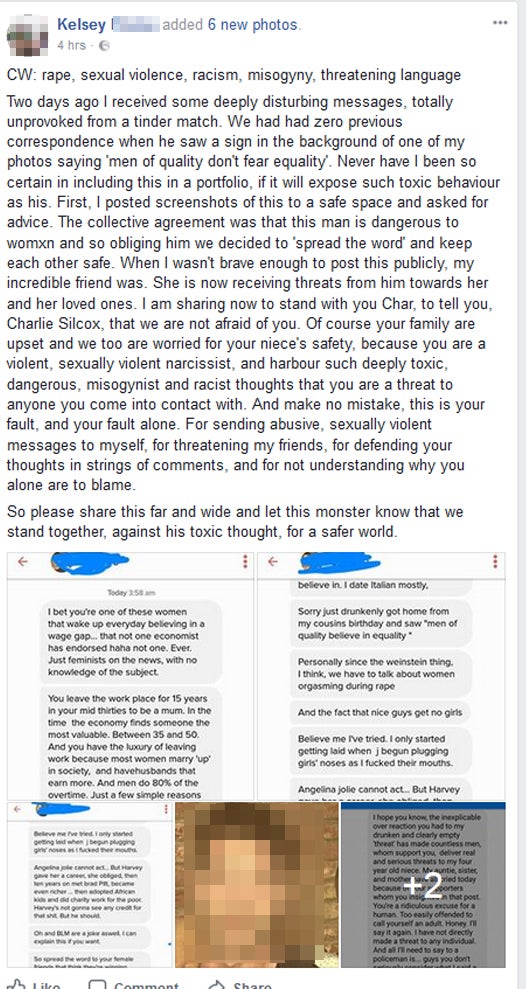 Mann sagt, Frauen lieben Vergewaltigung