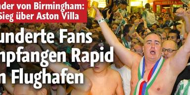 Hunderte Fans empfingen Rapid in Wien