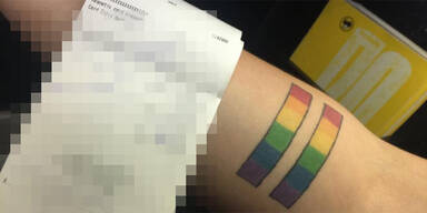 Regenbogen-Tattoo