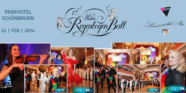 Regenbogenball tanzt in Sch&ouml;nbrunn