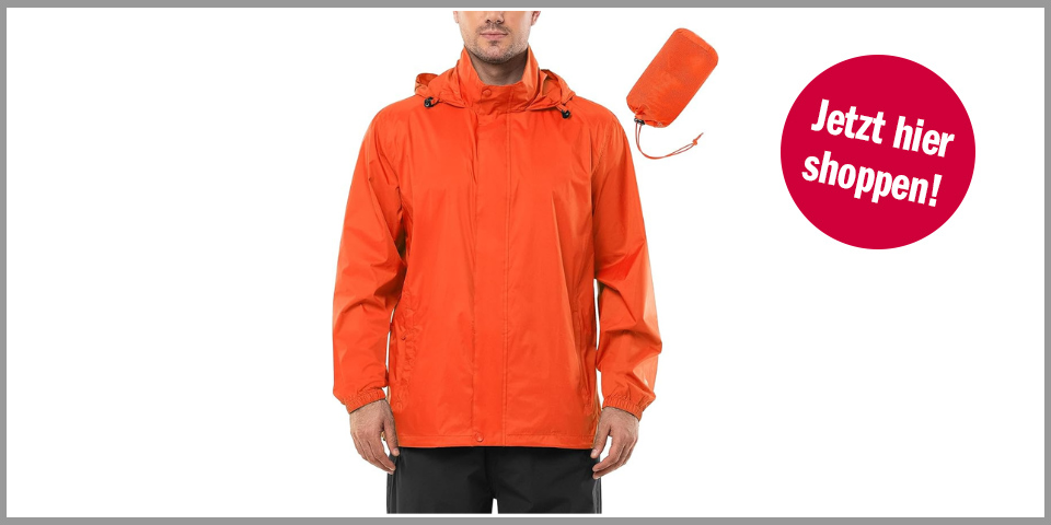 Outdoor Ventures wasserdichte Regenjacke faltbar, versch. Farben – für 34,27 Euro bei Amazon*