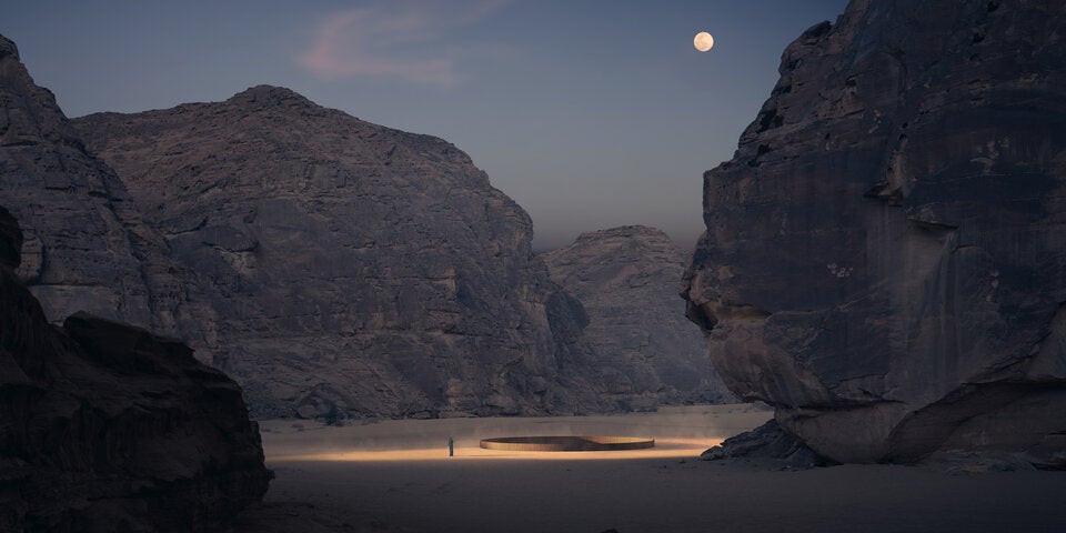 Render of Ashab Al-Lal by Ahmed Mater at Wadi AlFann.