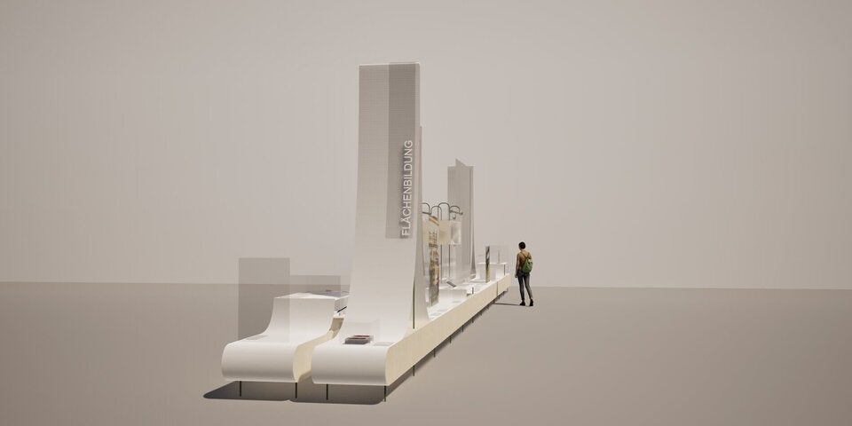 Rendering der Sonderausstellung „Textil und Technik“.