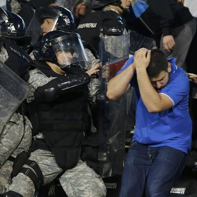 Schlägerei bei Serbien-Albanien