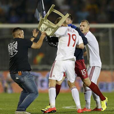 Schlägerei bei Serbien-Albanien