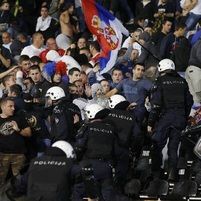 Schlägerei bei Serbien-Albanien
