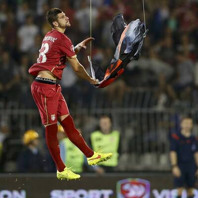 Schlägerei bei Serbien-Albanien