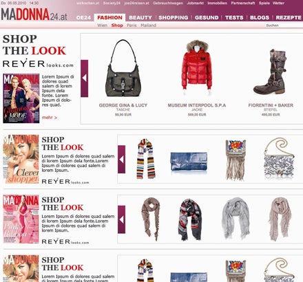 Screenshots MADONNA Shopping Portal