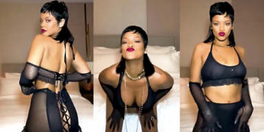 Rhianna wirft sich in Po-se