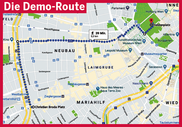 Die Demo Route Regierung