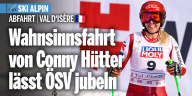Hütter-Wahnsinnsfahrt lässt ÖSV in Val d'Isere jubeln