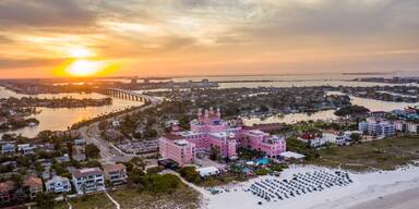 St. Pete Beach Don Cesar Resort Aerial Sunrise