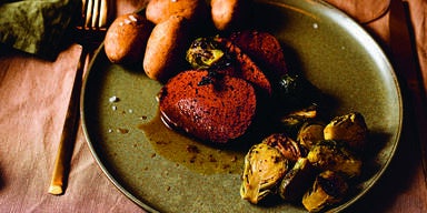 Weihnachtsbraten mit Kohlsprossen & Erd&auml;pfel